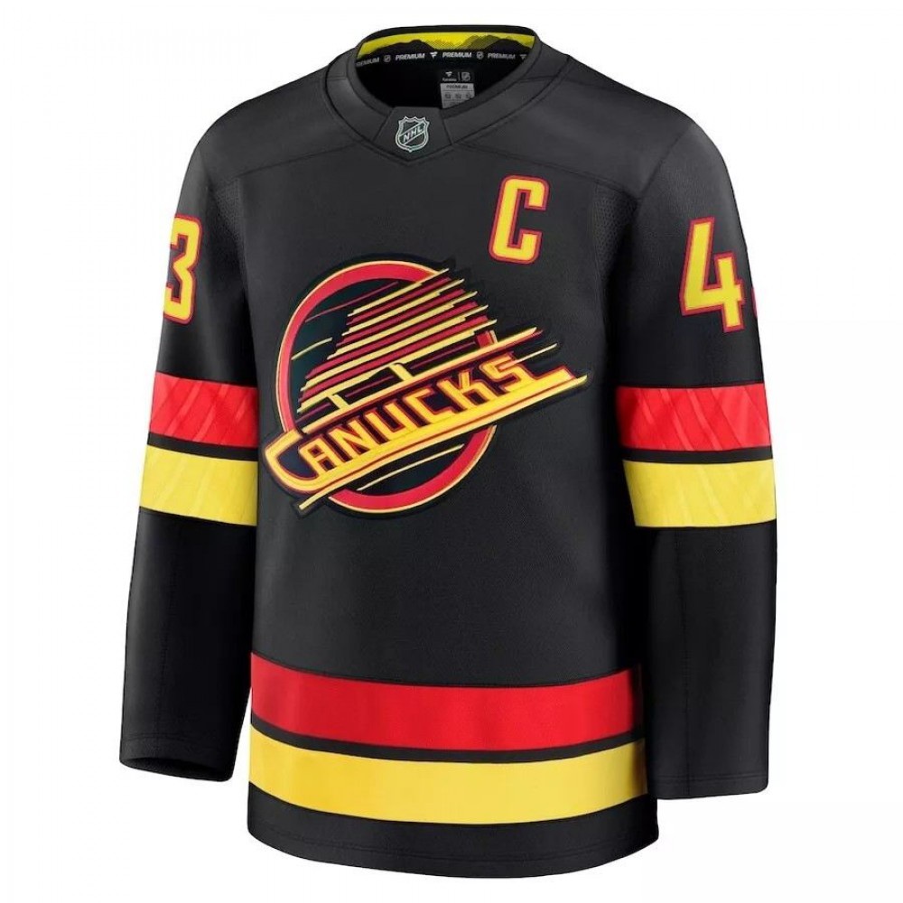 Vancouver Canucks Quinn Hughes #43 Black Alternate Premium Jersey-Pro Kit Vault | Brand New 26/27 Sports Jerseys